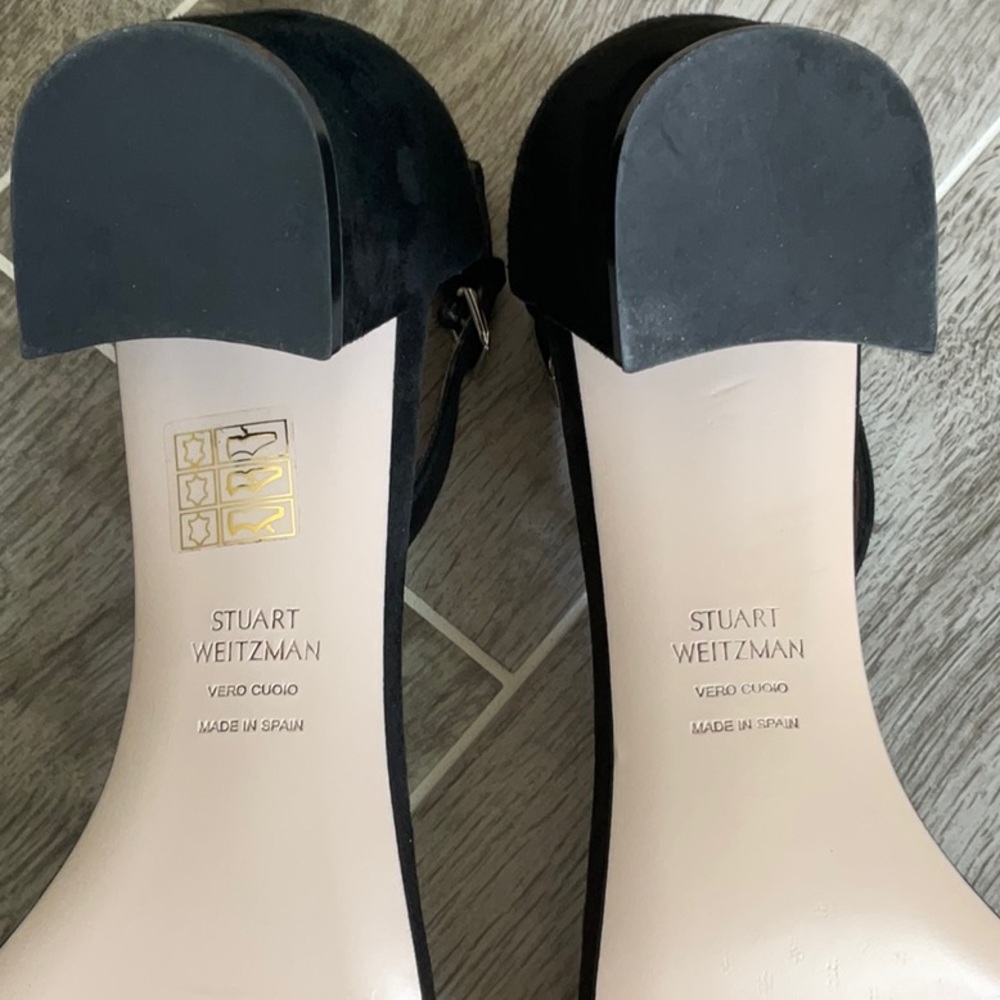 Stuart Weitzman Black Suede Sandal 7.5 - Picture 11 of 12